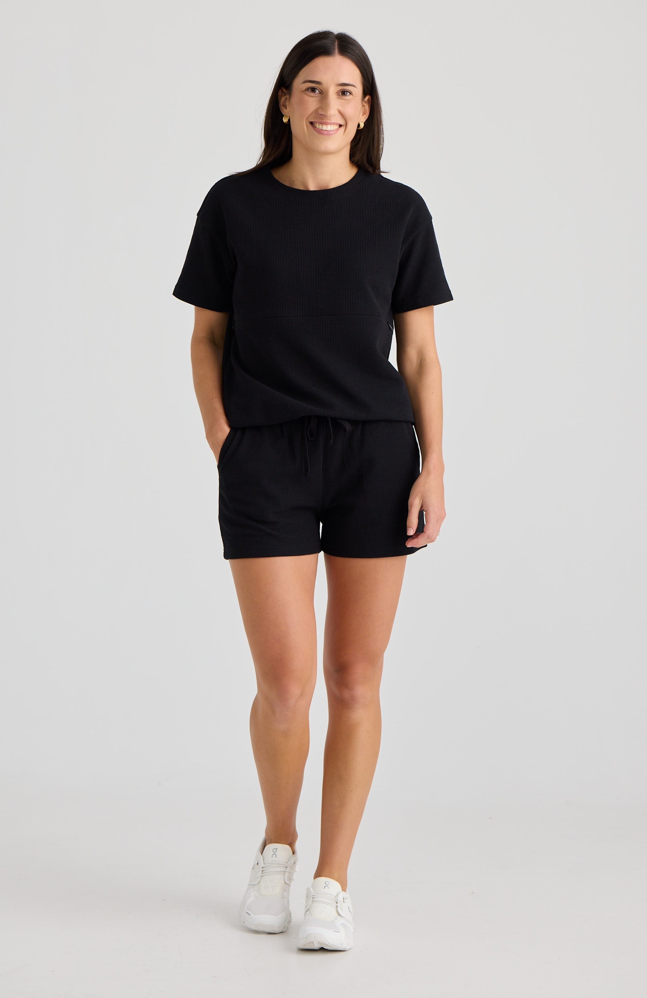 Camilla Waffle Shorts Black