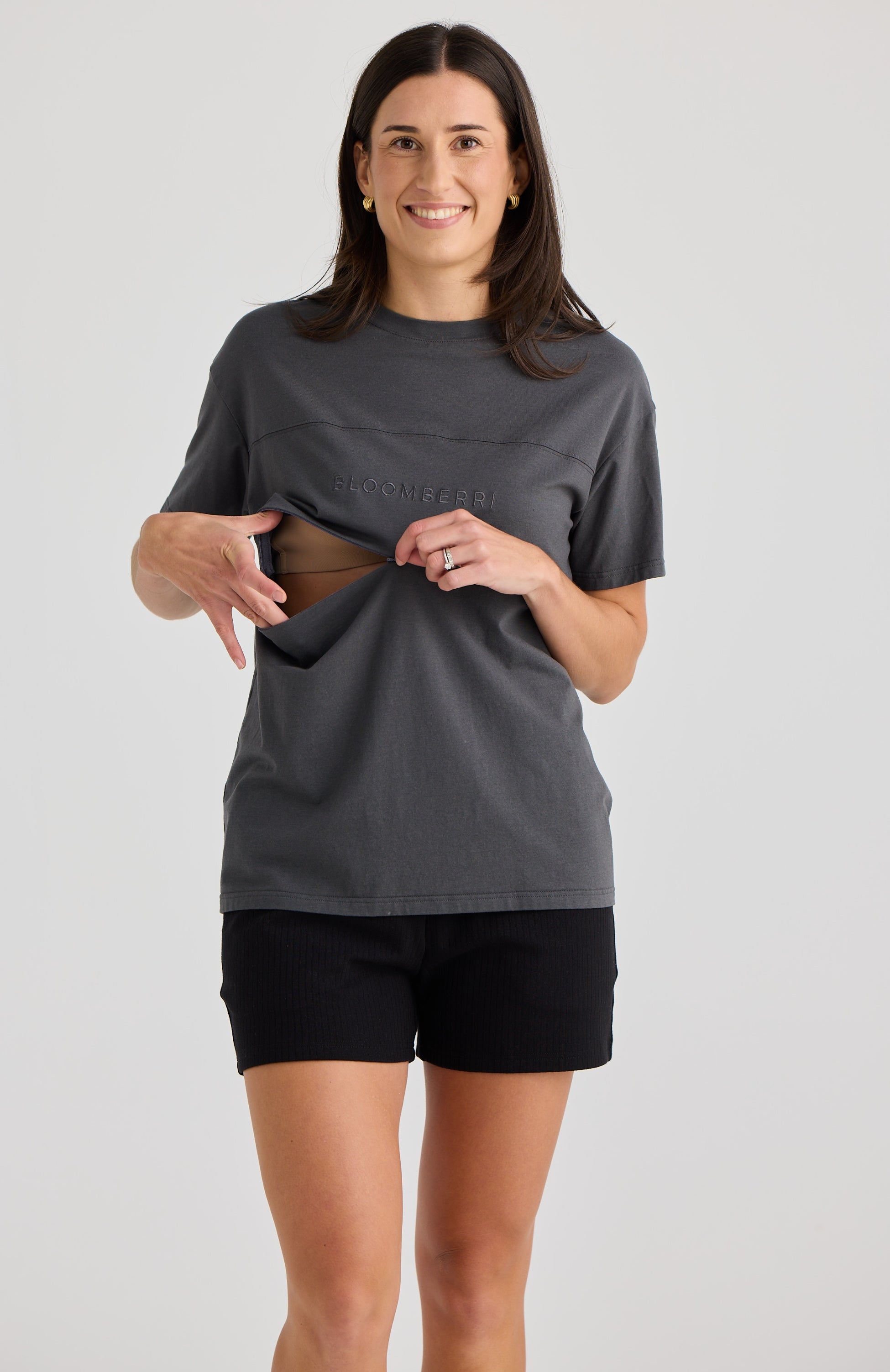 Milana Nursing Tee Charcoal