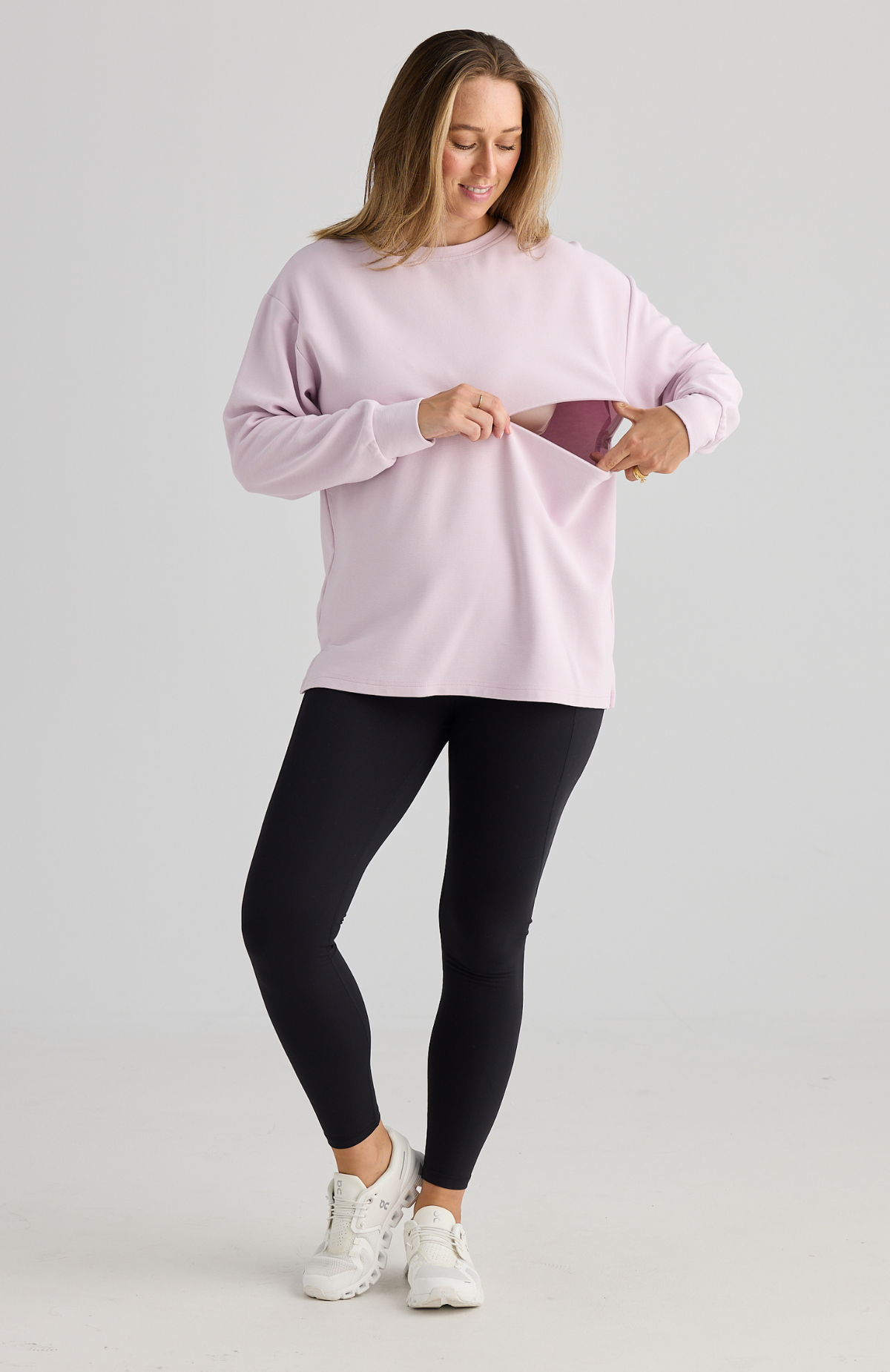 Piper Long Sleeve Breastfeeding Top Pink