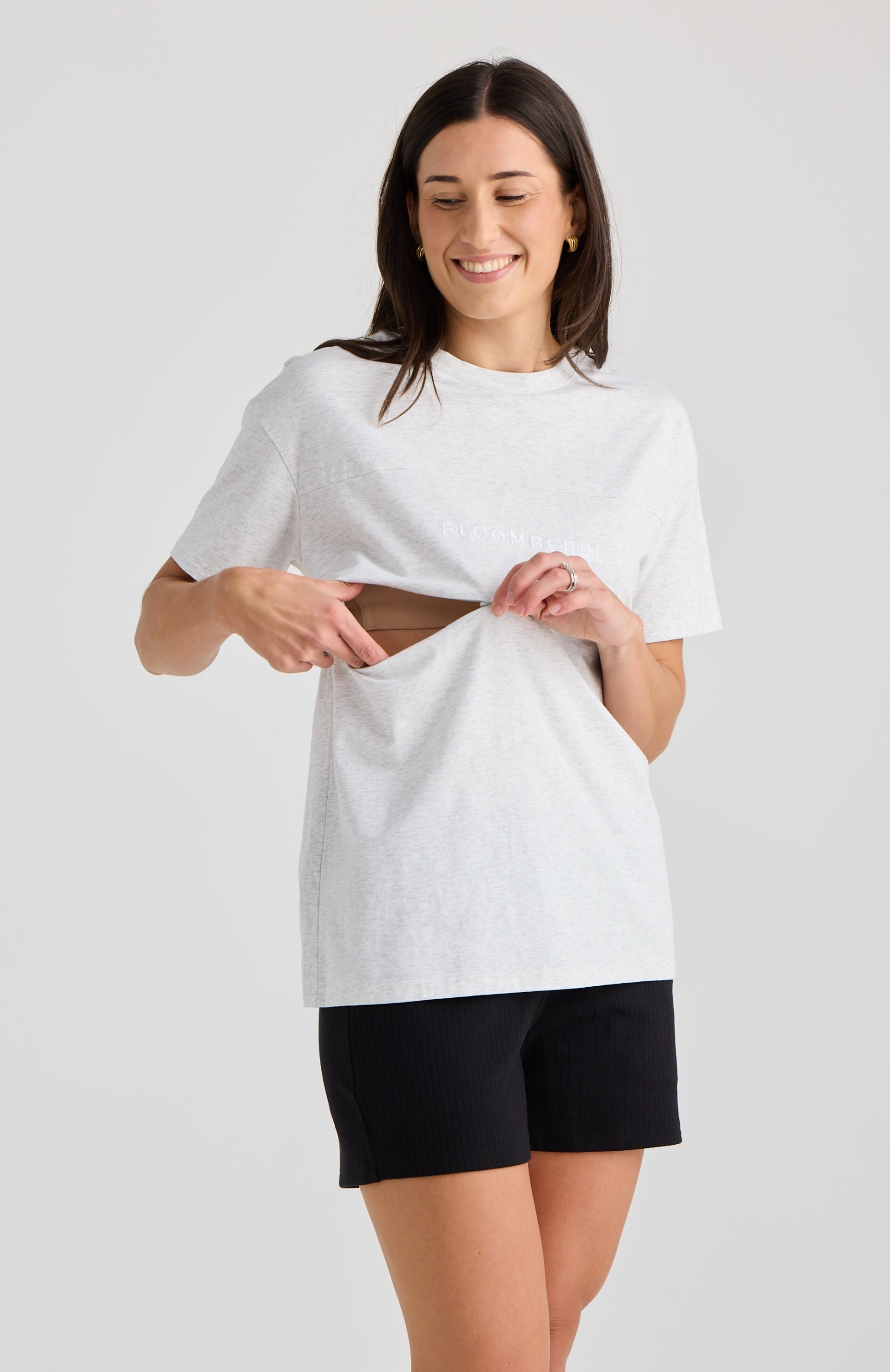 Milana Nursing Tee Grey Marle