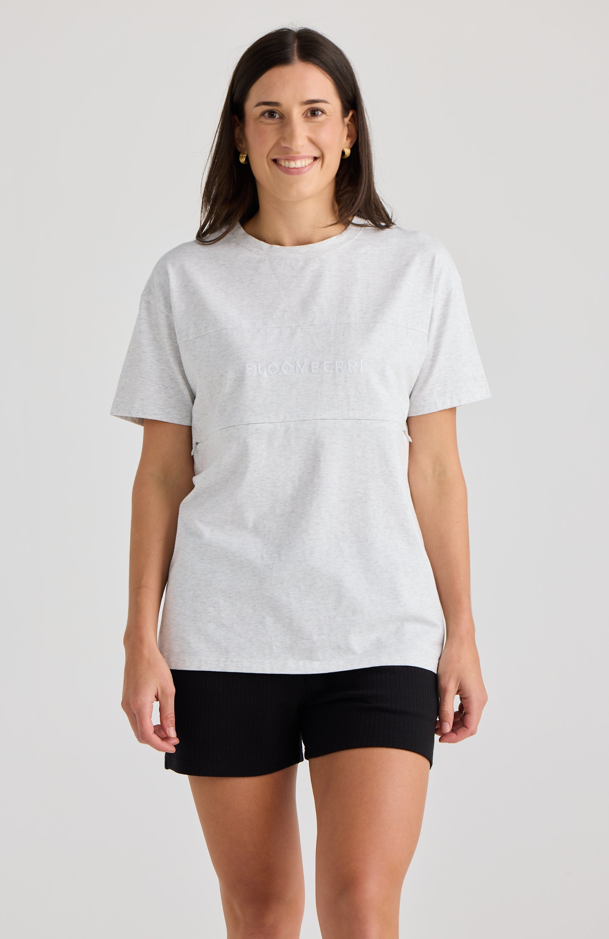 Milana Nursing Tee Grey Marle