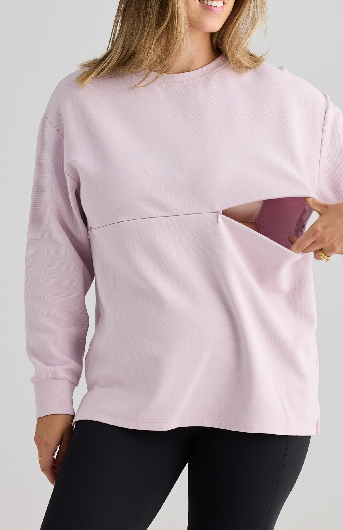 Piper Long Sleeve Breastfeeding Top Pink