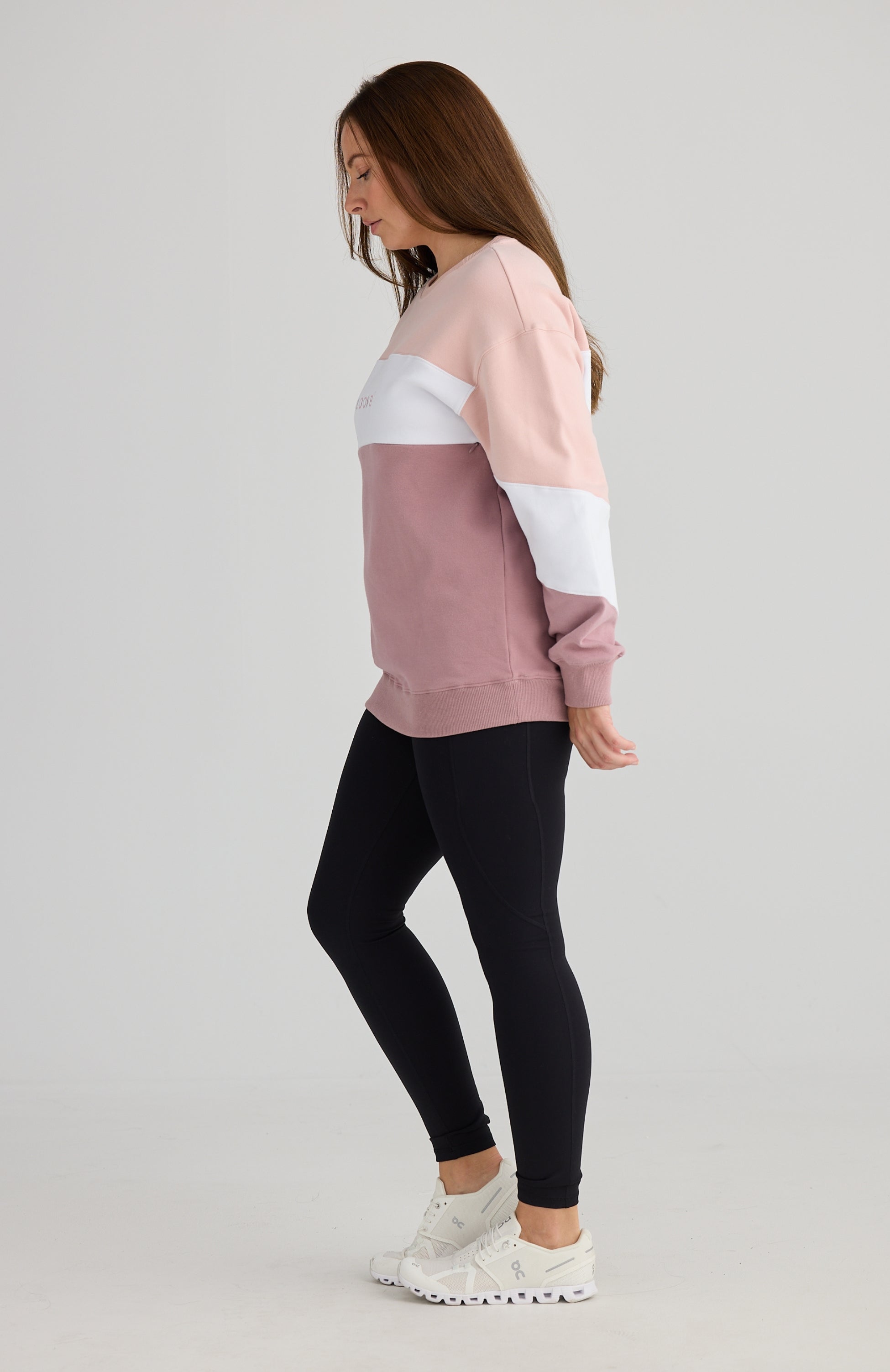 Elevate Nursing Sweater (Pink-White)