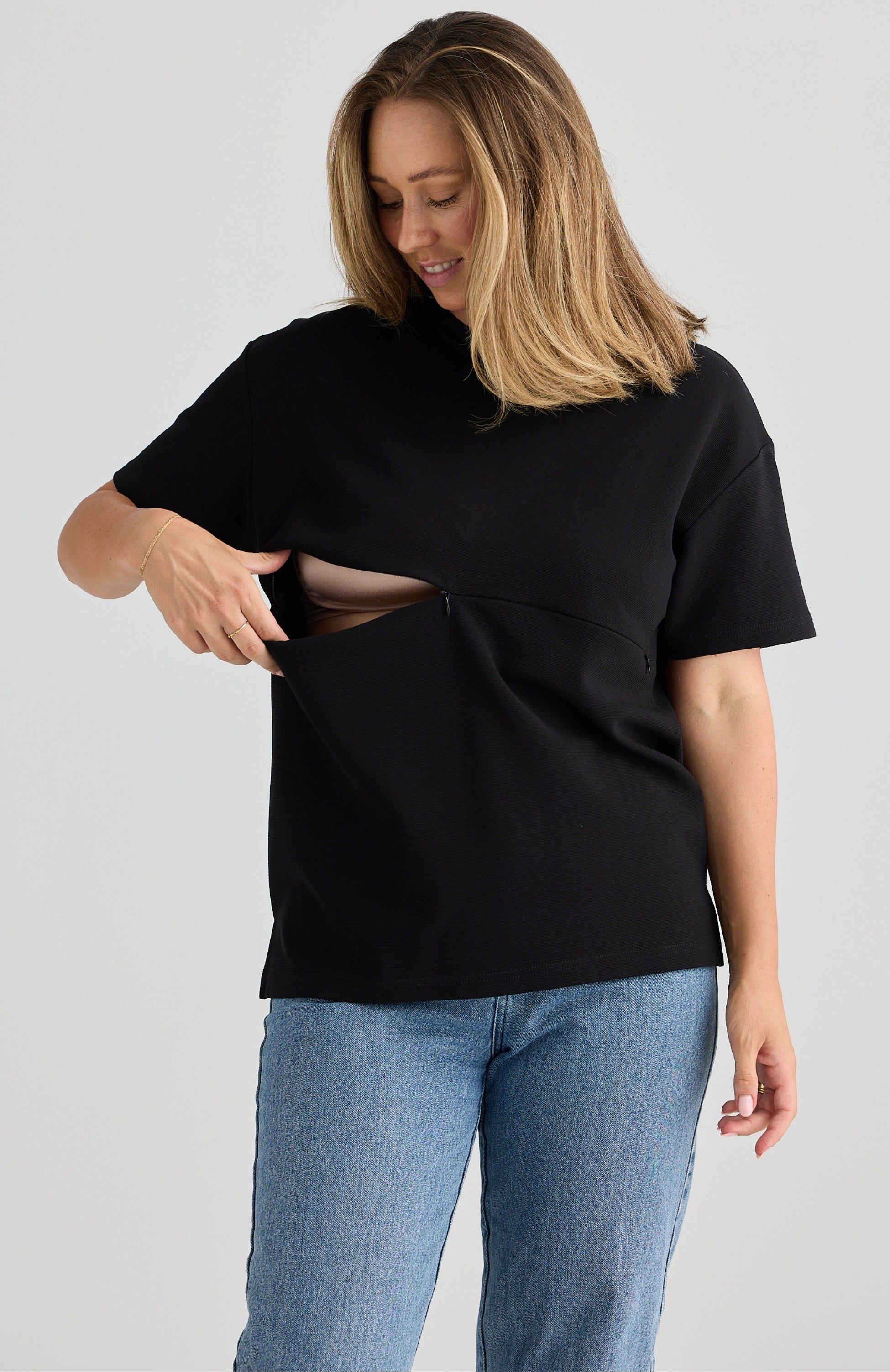 Isla Breastfeeding Top Black