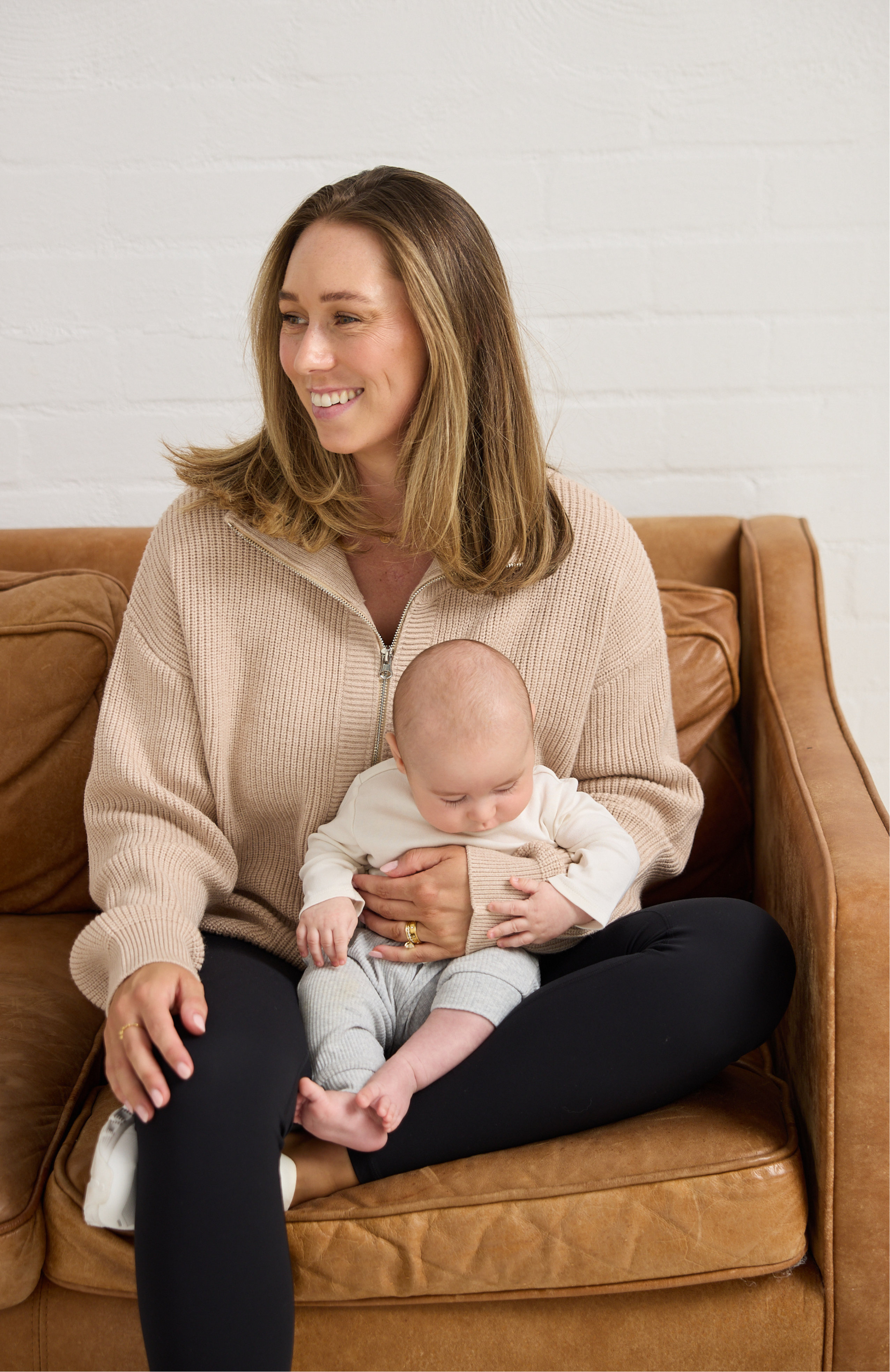 Charlie Knit Breastfeeding Jumper Beige