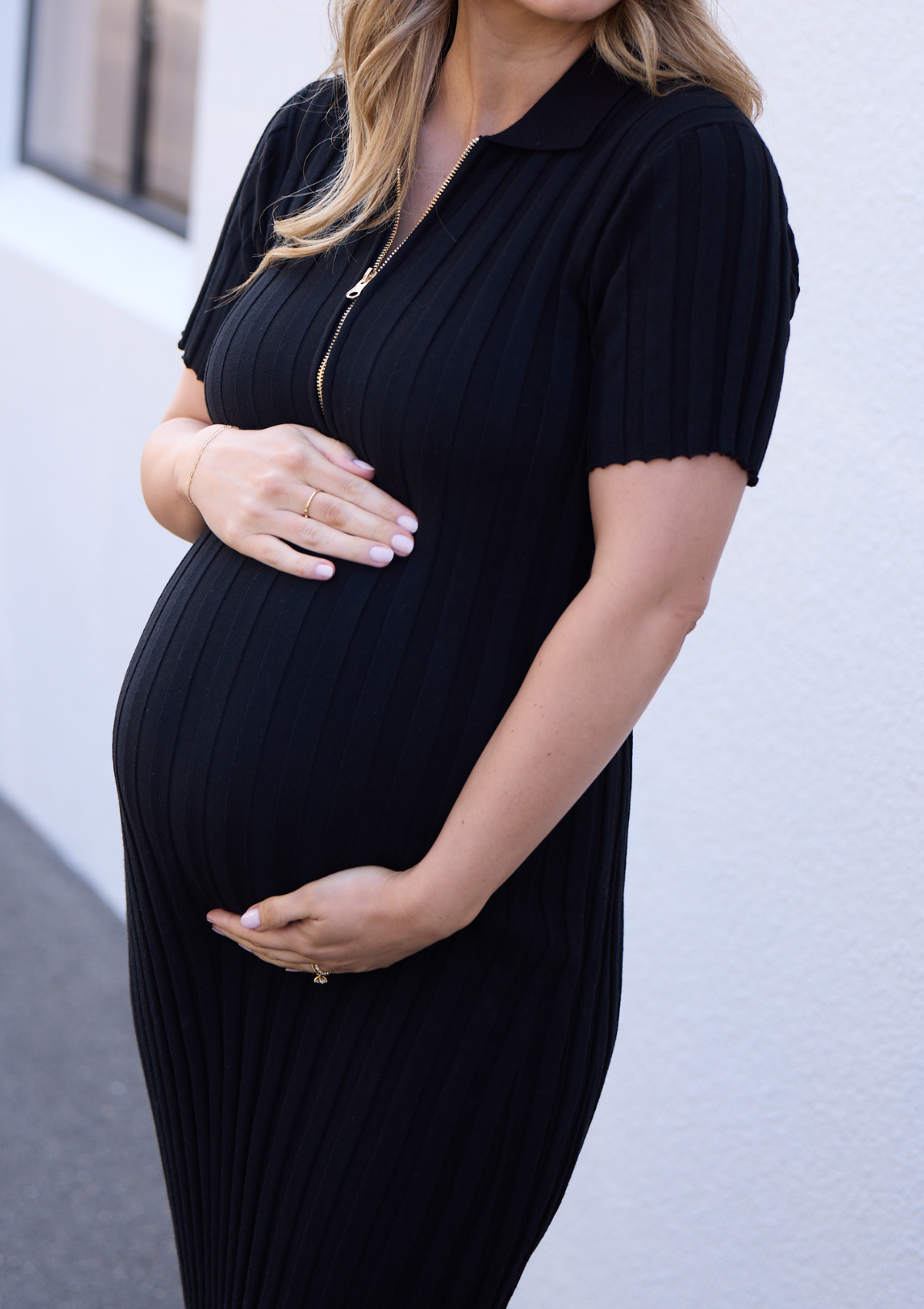 Maternity Dress Black Knitted by Bloomberri