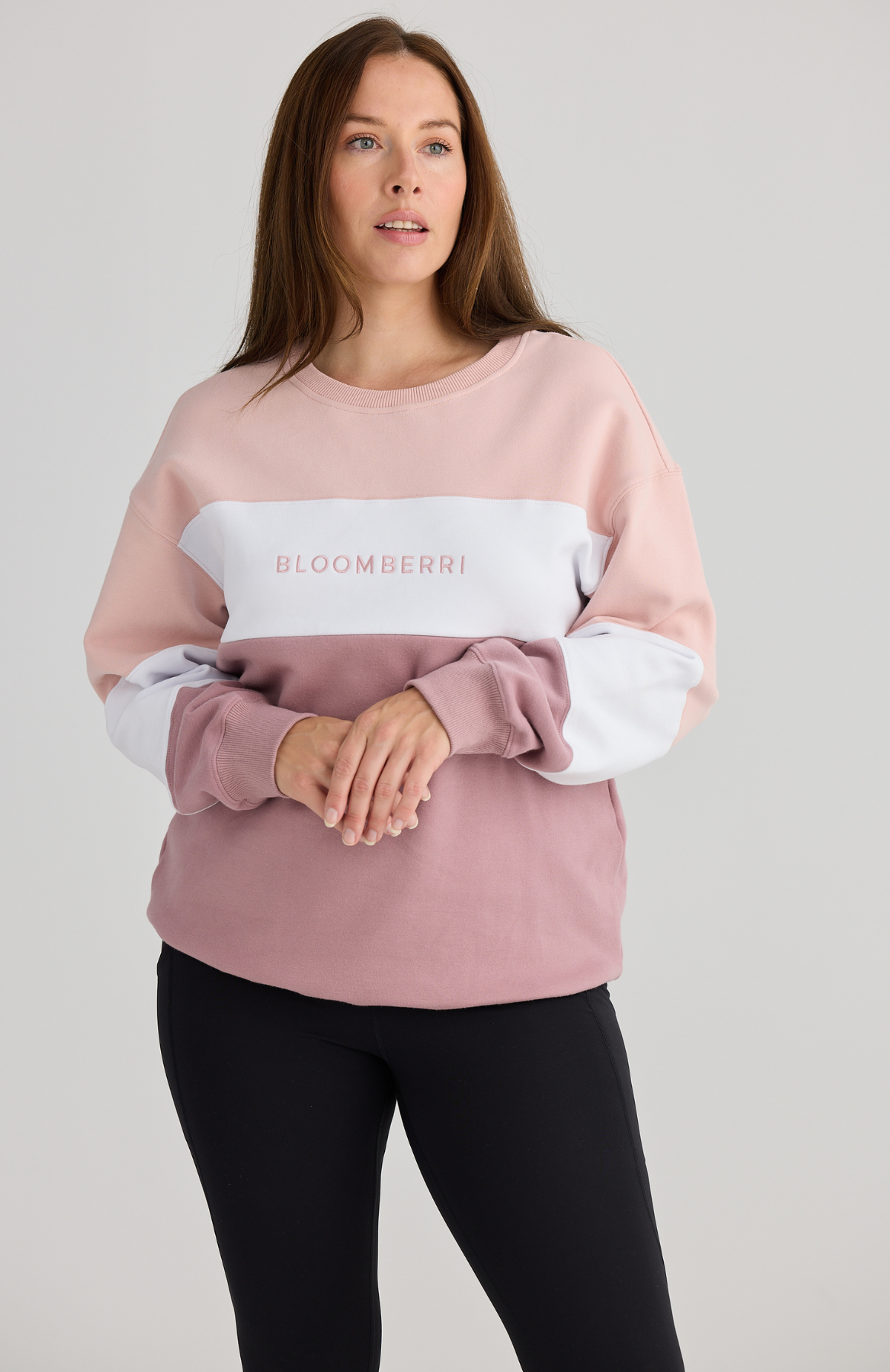 Elevate Nursing Sweater (Pink-White)